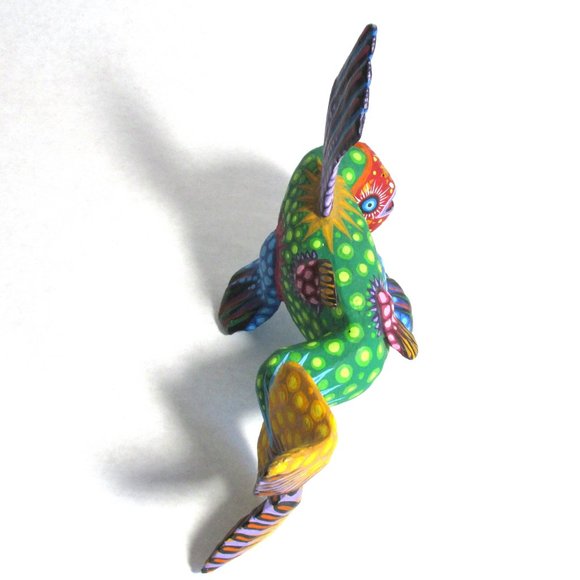 Zeny Fuentes Y Reyna Alebrije Wood Hand Carved/Painted Fish from Oaxaca Mexico - Picture 4 of 15